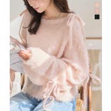 キャットヤーン袖リボンラメシアーニット 袖リボン ニット | KOBE LETTUCE | 詳細画像1