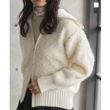 ワイドカラージップボアニットブルゾン［N1300］ ワイドカラー ジップ | KOBE LETTUCE | 詳細画像1 