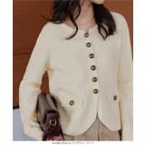 ゴールドボタンもっちりニットカーディガン ニットカーディガン ニットカーデ | KOBE LETTUCE | 詳細画像3 