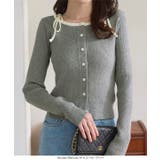 肩リボンニットカーディガン［N1319］ ニットカーディガン 肩リボン | KOBE LETTUCE | 詳細画像2 