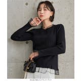 チュール切り替えリブニットトップス［N1334］ | KOBE LETTUCE | 詳細画像2 