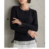 チュール切り替えリブニットトップス［N1334］ | KOBE LETTUCE | 詳細画像4 