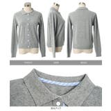 ストライプ切替ポロニットカーディガン［N1335］ ポロニット カーディガン | KOBE LETTUCE | 詳細画像10 