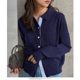 ストライプ切替ポロニットカーディガン［N1335］ ポロニット カーディガン | KOBE LETTUCE | 詳細画像3 