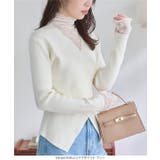 レースレイヤードカシュクールニットトップス［N1341］ ニット カシュクール | KOBE LETTUCE | 詳細画像4 