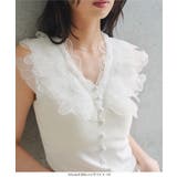 襟レースＶネックノースリーブニット［N1351］ 襟レース Vネック | KOBE LETTUCE | 詳細画像6 