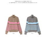 ボーダージップニット［N1394］ ハーフジップボーダーニット レディース | KOBE LETTUCE | 詳細画像9 