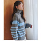 ボーダージップニット［N1394］ ハーフジップボーダーニット レディース | KOBE LETTUCE | 詳細画像3 