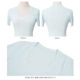 深Uネック半袖シアーリブニットトップス［N2244］ 深Uネック 半袖 | KOBE LETTUCE | 詳細画像15 