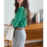 グリーン | カシミアタッチニット レディース 長袖 | KOBE LETTUCE