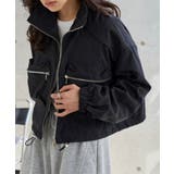 ブラック | デザインポケットシャーリングスリーブブルゾン［K1442］ ブルゾン ジャケット | KOBE LETTUCE