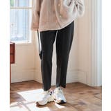 ブラック | 選べるサイズ 美脚ポンチテーパードパンツ［M4277］ 美脚 | KOBE LETTUCE