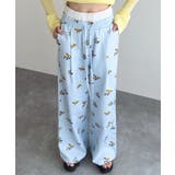 ブルー | ダブルウエストストライプワイドパンツ［M4333］ ストライプ ワイドパンツ | KOBE LETTUCE