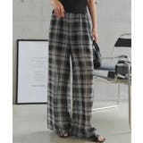 ブラック | シアーチェックパンツ［M4382］ シアーチェックパンツ レディース | KOBE LETTUCE