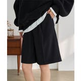 ブラック | フロントタックハーフパンツ［M4396］ | KOBE LETTUCE