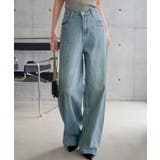 ブルー | ストレッチデニムワイドパンツ［M4418］ デニム ワイドパンツ | KOBE LETTUCE