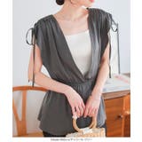 肩リボンVネックペプラムベスト［C7245］ | KOBE LETTUCE | 詳細画像3 