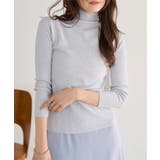 サックスグレー | ハイネックハイゲージニット［N1329］ ニット ハイネック | KOBE LETTUCE