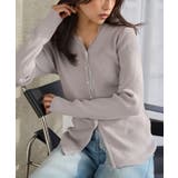 ライトグレー | レースリブニットカーディガン［N1332］ | KOBE LETTUCE