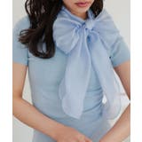 ブルー | リボンボウタイ半袖サマーニット［N1353］ リボンボウタイ 半袖 | KOBE LETTUCE