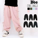子供服Bee（コドモフクビー） | カーゴパンツ パラシュートパンツ ポケット リボン ライン キッズ 子供服 ガールズ 女の子 ボーイズ 男の子 10分丈 長ズボン 春 夏 秋 冬 韓国子供服