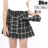 チェックシャツ風スカート ショート丈 ミニ丈 | 子供服Bee | 詳細画像1