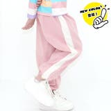 ピンク×太ライン | カーゴパンツ パラシュートパンツ ポケット | 子供服Bee