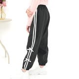 ブラック×ラインリボン | カーゴパンツ パラシュートパンツ ポケット | 子供服Bee