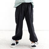 ブラック×裾口ドローコード | カーゴパンツ パラシュートパンツ ポケット | 子供服Bee