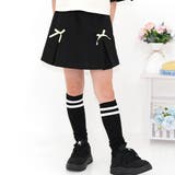 ブラック | スカート風パンツ リボン ウエストゴム | 子供服Bee