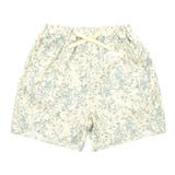 アイボリー地ブルー花柄 | ショートパンツ ポケット リボン | 子供服Bee