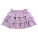 ラベンダー×3段フリル | フリルスカート リボン ウエストゴム | 子供服Bee