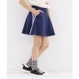 ネイビー | インナーパンツ付きスカート ポケット ライン | 子供服Bee