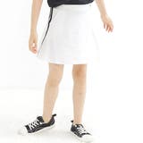 ホワイト×黒ライン | インナーパンツ付きスカート ポケット ライン | 子供服Bee