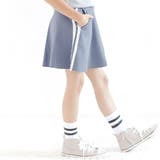 ブルーグレー | インナーパンツ付きスカート ポケット ライン | 子供服Bee