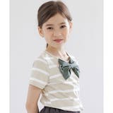 ライトグレー×白ボーダー | 半袖トップス 子供服 キッズ 女の子 春 夏 秋 ボーダー 韓国子供服 | 子供服Bee