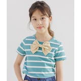 ダスティブルー×白ボーダー | 半袖トップス 子供服 キッズ 女の子 春 夏 秋 ボーダー 韓国子供服 | 子供服Bee