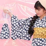 ネイビー×白小花 | 巾着 小物入れ キッズ ガールズ 女の子 夏 フリーサイズ F 韓国子供服 | 子供服Bee