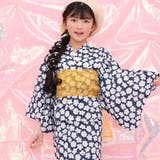 ネイビー×白小花 | 浴衣3点セット 綿100％ 簡単 | 子供服Bee