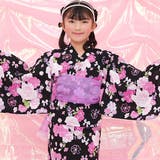 セパレートタイプ×黒地リボン花 | 浴衣3点セット 綿100％ 簡単 | 子供服Bee