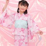 ピンク×リボン花 | 浴衣3点セット 綿100％ 簡単 | 子供服Bee