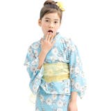 ライトブルー×ノジギク | 浴衣3点セット 綿100％ 簡単 | 子供服Bee
