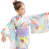 サックスブルー×毬 | 浴衣3点セット 綿100％ 簡単 | 子供服Bee