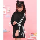 ブラック地 | セットアップ クロップド丈トップス ミニスカート | 子供服Bee