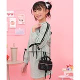 グレー地 | セットアップ クロップド丈トップス ミニスカート | 子供服Bee