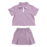 ラベンダー | セットアップ ハーフジップ付トップス ミニスカート | 子供服Bee