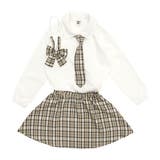 ホワイト×ベージュ | セットアップ トップス スカート | 子供服Bee