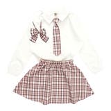 ホワイト×くすみピンク | セットアップ トップス スカート | 子供服Bee