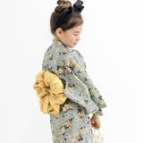 ミントグレー×黄小花 | 浴衣3点セット 綿100% 簡単 | 子供服Bee