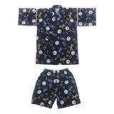ネイビー×とんぼ | 甚平上下セット 綿100% 簡単 | 子供服Bee